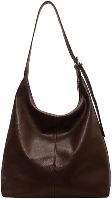 Image of Hobo Shoulder Bag for Women - Soft PU Leather Slouchy Tote Purse | Casual Lightweight Handbag for Work, Travel & Everyday Use