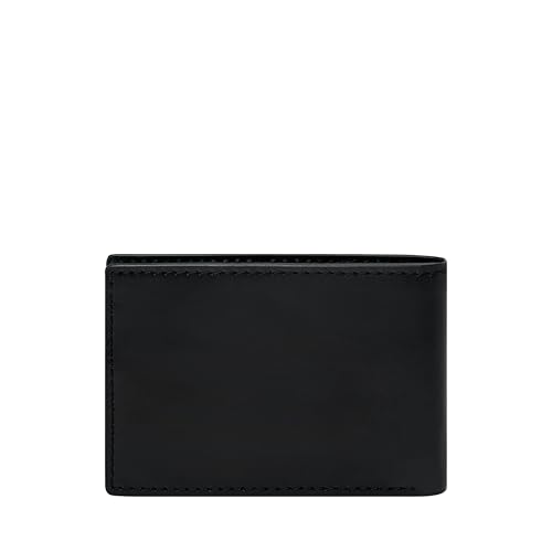 Image of Fossil Men's Wallet Derrick Leather Front Pocket Wallet for Men, Bifold Wallet, Derrick Black