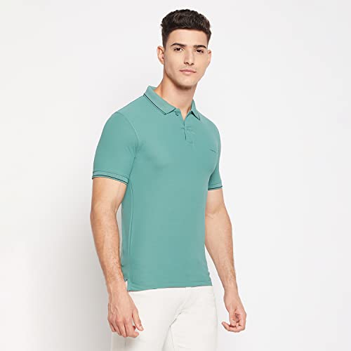 Orewa by OKANE Men's Polo Collar Stretchable Sleeve Striped Dry-Fit Breathable T-Shirt