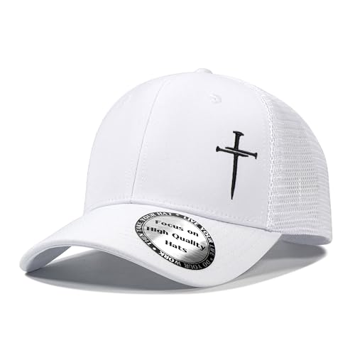 Image of Christian Hats for Men Women,Jesus 3 Nail Cross Hat Christian Religious Gifts for Birthday /Christmas