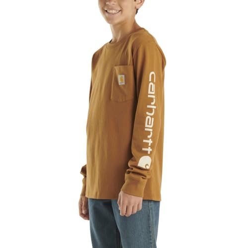 Carhartt Boys' Long Sleeve Crewneck T-Shirt with Pocket
