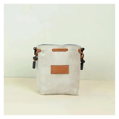 Sac pour appareil photo en tissu gris compact et minimaliste