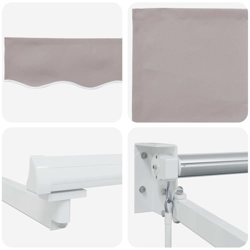Store rétractable manuel avec LEDs gris clair 4x3m ombrage extérieur terrasse - 8