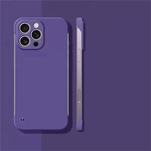 iPhone 17 16 13 15 14 11 12 Pro Max Plus 用フレームレスハード PC 電話ケース アーマーマットカバー iPhone Air 電話アクセサリー用 ダークパープル iPhone 16 Pro用