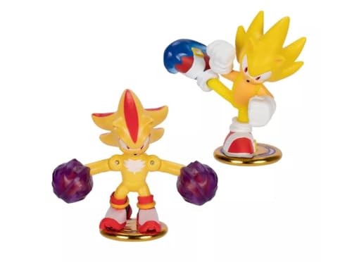 Akedo Sonic The Hedgehog Versus Pack with Super Sonic and Super Shadow, Mini Collectable Battling Action Warriors, 2.25 Inches Tall, Contains 2 Battle Controllers