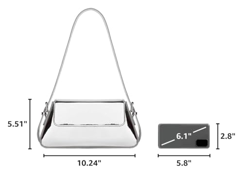 Bolso de hombro metálico plateado Y2k para mujer miniatura 3