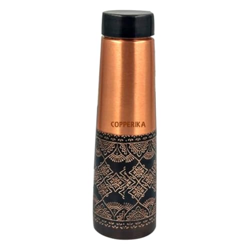 Image of Antique 100% Pure Copper Water Bottle 1 ltr PACK OF 2 Original Heavy Build | 100% Leak Proof | Return Gift Item | Marriage | Anniversary For Home, Office, Kids & Etc