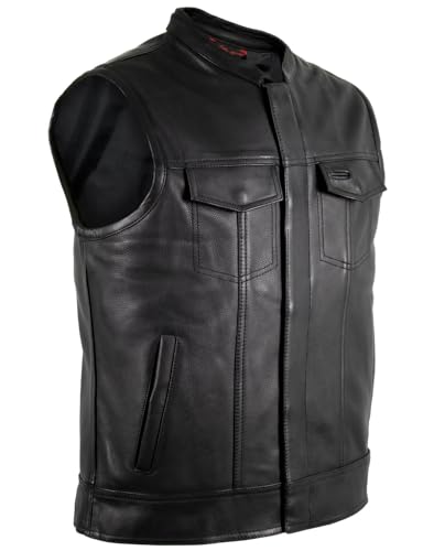MDM Gilet pour moto – cuir véritable – Sons of Anarchy (M)
