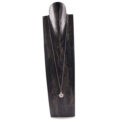 Présentoir Commerce équitable Buste Présentoir Colliers Bois Brut 25 Cm - Support Bijoux Artisanat Éco-responsable