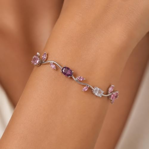 Image of Shining Diva Fashion Tulip Bracelet for Women, Floral Crystal, Anti Tarnish Jewellery Stylish Bracelet Gifts for Girls