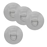 pistro 4 almohadillas en D de acero inoxidable 316 de 11 cm para barco inflable de PVC, canoa, kayak, canoa - gris, 110 mm