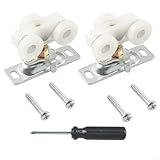 Qualoramall Pocket Door Roller Assembly for RVs Trailers and Campers 3/4 Inch Plastic Wheels on Steel Bracket 2 Pack