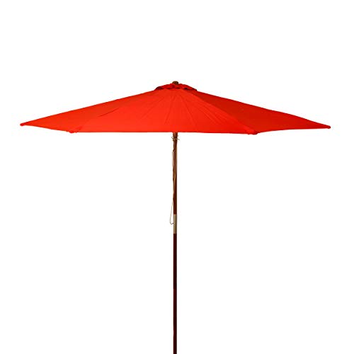 DestinationGear Heininger 1288 Parapluie marché bois rouge classique 9 pieds