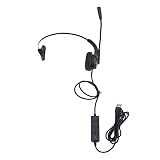 Casque de service client, casque d'affaires ABS ergonomique Plug and Play à suppression de bruit pour bureau