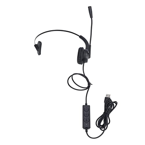 BONKZEBU Casque Filaire pour Centre D'appels, Casque Ergonomique avec Suppression du Bruit, de Service Client pour Bureau, Ordinateur Professionnel avec Microphone Réglable pour Professionnels