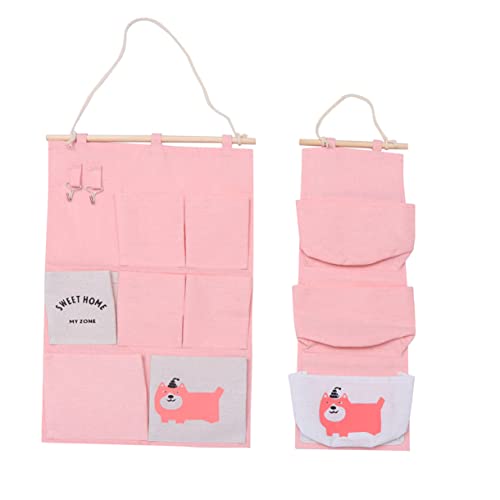 Alipis Fabric Wall Hanging Storage Bag 7 Pockets Large 3 Pockets Small Waterproof Moistureproof Wall Hanging Bag Set Sundries Organizer