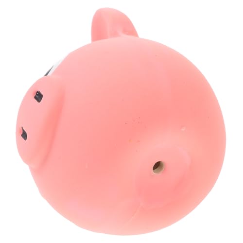 TOYANDONA Giocattolo da Masticare per Cani Piccoli che Squittisce a Forma di Testa di Maiale in Lattice Rosa, Giocattolo Interattivo per Cuccioli per Pulizia Dentale e Prevenzione Noia