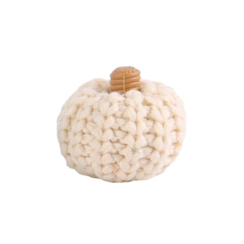 Hxyxbnhno Artificial Pumpkins Crocheted Harvest Fall Thanksgiving Table Decors Small Pumpkin Harvest Miniature Pumpkins, White