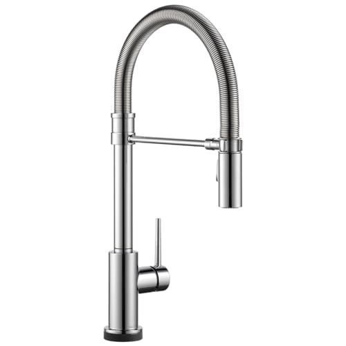 Image of Delta Faucet Trinsic Touch Kitchen Faucet with Touchless Technology, Chrome Pro Commercial Style Kitchen Faucet, Kitchen Faucets with Pull Down Sprayer, Chrome 9659TL-DST