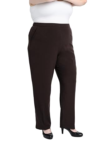 Briggs New York Women's Plus Size Pull on Dress Pant Average & Short Length