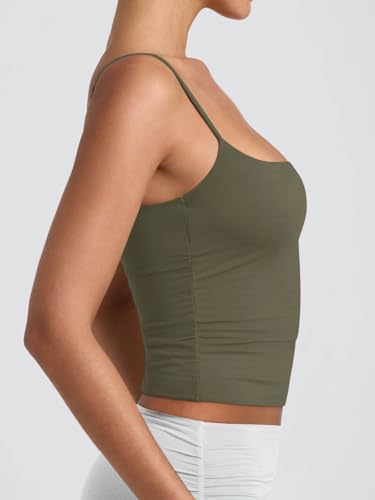 Image of PINKMSTYLE Women's Basic Double Lined Scoop Neck Tank Tops Adjustable Cami Tank Summer Sleeveless Tops