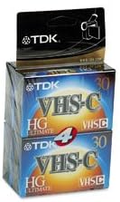 TDK38623 - Casete de cinta de vídeo para videocámara VHS-C de alta calidad TDK