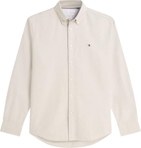 Tommy Hilfiger Herren Hemd Oxford Shirt Langarm, Beige (Safari Canvas), XS – Ansicht 5