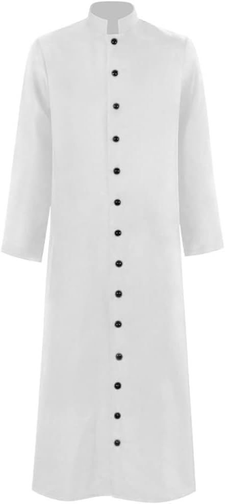 Men's Cassock Robe Church Robe Choir Minister Clergy Pulpit Liturgical 5 colors