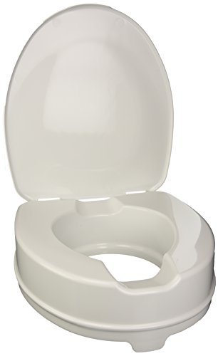 Rialzo WC con sistema di fissaggio + coperchio, rialzo 10 cm