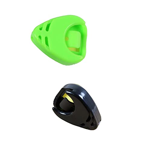 Rayzm Lot de 2 supports en plastique pour médiators de guitare, vert et noir - Les Beatles, Paul McCartney, John Lennon, RIngo Starr, George Harrison Rayzm Lot de 2 supports en plastique pour médiators de guitare, vert et noir