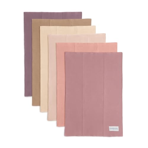 Comfy Cubs Baby Burp Cloths Set (Pack of 6) - Large, 6-Layer, Ultra Absorbent 100% Cotton for Infant Spit-Up, Drool, and Messes - Soft, Gentle, Thoughtful New Born Baby Gifts, Multi Girl