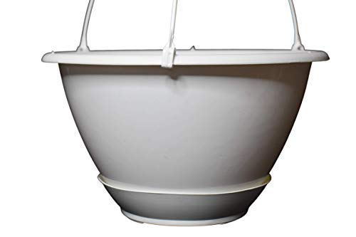 10" White Plastic Hanging Basket with Saucer for Indoor/Outdoor Use by Koba (5) - Image 5