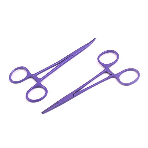 DDP Lot of 2 Straight & Curved Mosquito Hemostat Forceps Locking Clamps 5