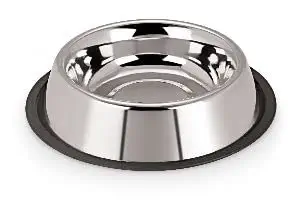 FUREVER FRIENDS Anti-Skid Stainless Steel Dog/Cat Bowls (Silver Color, Round Shape), Dog/Cat Food & Water Bowls, Small Size pet Bowls, for Small Dogs, Cats, Puppies and Kittens. (200ml)