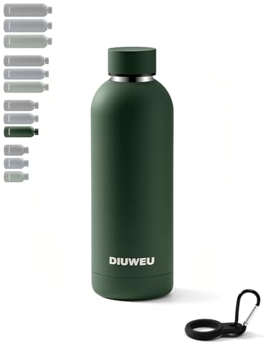 Stainless Steel Water Bottle Double Wall, Insulated Metal Water Bottle with Clip, 350ml/500ml/750ml/1L, BPA Free, 24hrs Cold & 12hrs Hot, Suitable for Sports, Camping, Hiking, Cycling, Gym, Travel