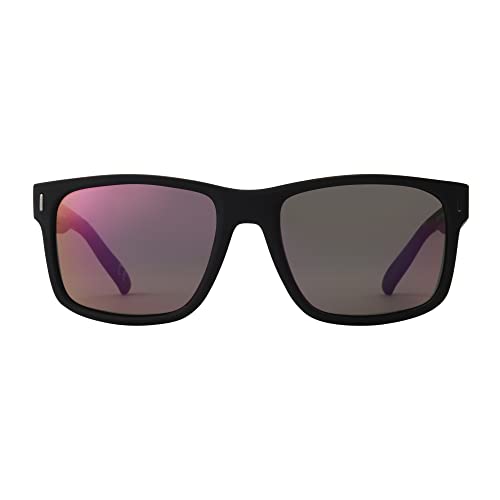 Panama Jack Women's Polarized Purple-Red Mirror Wrap Sunglasses, Black, 623