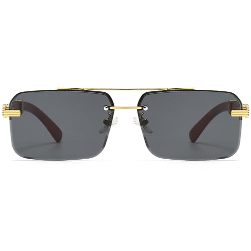 Image of Fashion Rimless Rectangle Sunglasses Mens Womens Frameless Square Sun Glasses UV 400