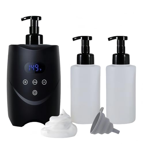 Hot Lather Machine for Shaving Professional Lather Maker for Men Face Shaving Large Capacity Shaving Foam Warmer for Home Salon Barber Shop, with 2 500ml Foam Bottle-Black