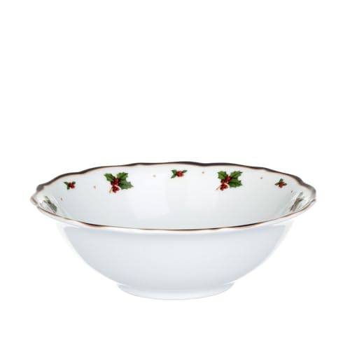 KASANOVA Insalatiera in porcellana natalizia 17 cm bordo blu