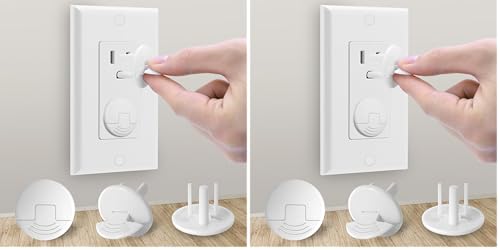 Image of PRObebi Outlet Covers Baby Proofing White - 76 Pack Plug Covers for Electrical Outlets, Child Proof Socket Covers, Baby Safety Products for Home, Office, Easy Insatllation