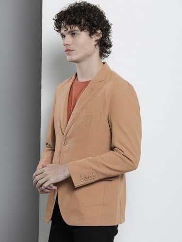 Image of The Indian Garage Co Men Slim Fit Solid Single Breasted Blazers