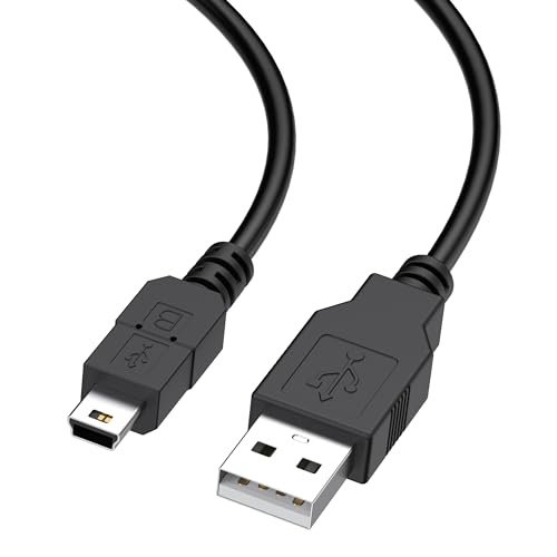 Yisica 1.8M Mini USB Cable USB 2.0 Type A to Mini B Cable Support Data Sync and Charging MiniB 5-Pin Lead Compatible with Hero 4/3 PS3 Controller Dash Cam SatNav GPS Receiver PDAs Camera