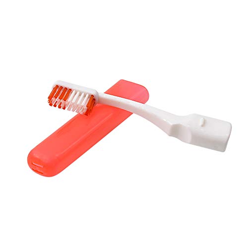 Image of Portable Orthodontic Toothbrush Kit for Orthodontic Patient Orthodontic Care Kit for Braces Interdental Brush Dental Wax Dental Floss Toothbrush Box Oral Care Kit Dental Travel Kit(Red)