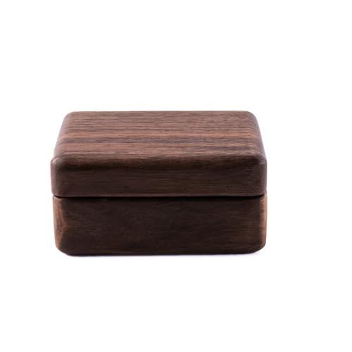 Boîte à bagues anti-rayures en bois de noyer pour conserver vos alliances