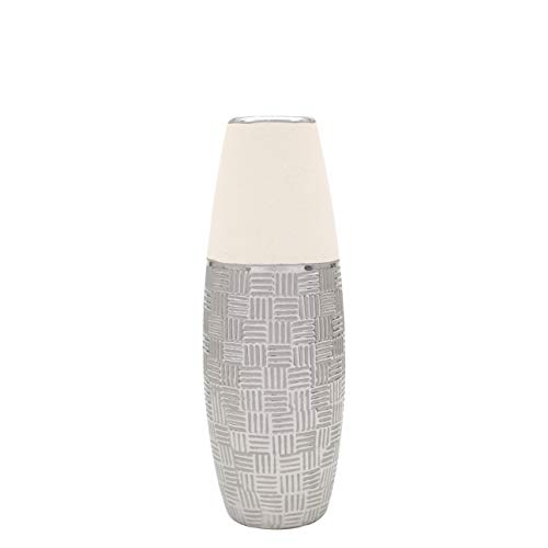 Jarrones Decorativos Modernos Blanco y Plata Marca Dekohelden24
