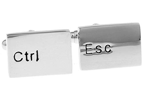 Daesar mancuernillas rectangulares para camisa plateadas miniatura 3