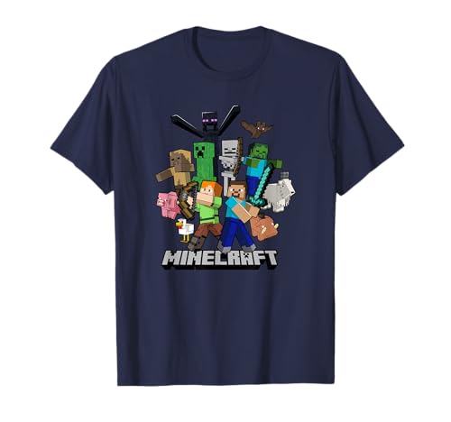 Minecraft Heroes & Enemies Group Shot T-Shirt