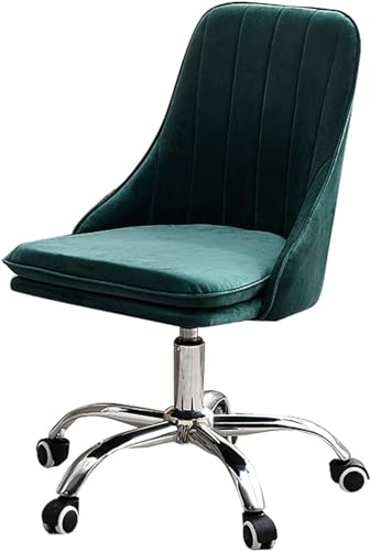 Silla de oficina ergonómica de terciopelo con altura ajustable, asiento acolchado para oficina en casa y dormitorio, diseño elegante y cómodo