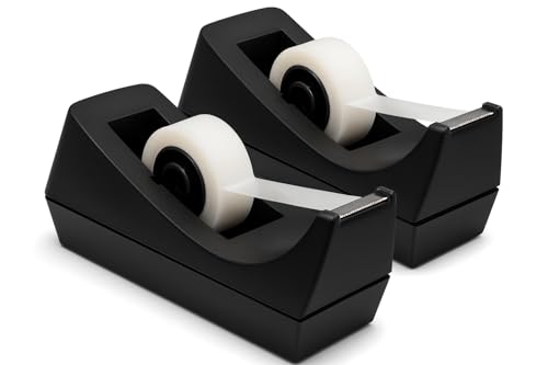 Desktop Tape Dispenser - Non-Skid Base - Weighted Tape Roll Dispe...