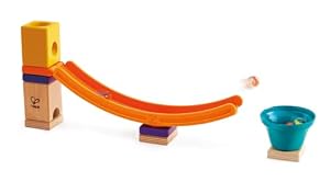 Hape Wooden Marble Run Skatepark Set - Quadrilla Mega Jump Track Builder with Ramps - STEM Construction and Engineering Toy for Kids Ages 4+